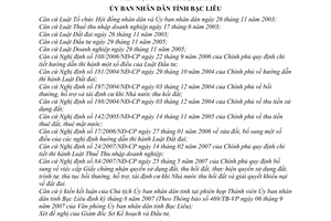 Quyết định 15/2007/QĐ-UBND quy định chính sách khuyến khích ưu đãi đầu tư tỉnh Bạc Liêu