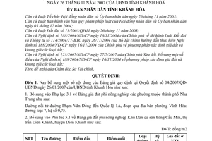 Quyết định 65/2007/QĐ-UBND bổ sung Quyết định 04/2007/QĐ-UBND