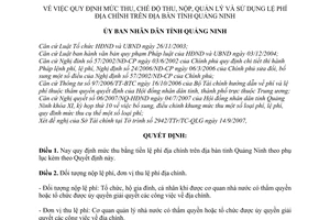 Quyết định 3821/2007/QĐ-UBND về quy định mức thu, chế độ thu, nộp, quản lý và sử