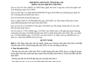 Nghị quyết 26/2007/NQ-HĐND Chương trình phát triển nhà ở tỉnh Đắk Lắk