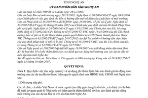 Quyết định 121/2007/QĐ-UBND quy định thu, nộp, quản lý sử dụng phí thẩm định báo cáo đánh giá tác động môi trường dự án đầu tỉnh Nghệ An