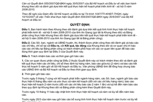 Quyết định 65/2007/QĐ-UBND đánh giá thực hiện kế hoạch phát triển kinh tế