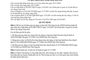 Quyết định 2267/2007/QĐ-UBND bãi bỏ Đơn giá xây dựng cơ bản tỉnh Thái Nguyên