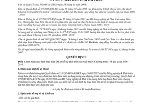 Quyết định 22/2007/QĐ-UBND hỗ trợ phát triển sản xuất thuộc Chương trình 135 2006 2010 Lai Châu