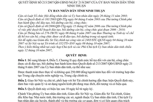 Quyết định 267/2007/QĐ-UBND định mức hỗ trợ cán bộ, công chức được cử đi đào tạo, bồi dưỡng tỉnh Ninh Thuận