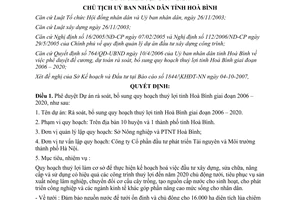 Quyết định 2563/QĐ-UBND 2007 rà soát bổ sung quy hoạch thuỷ lợi Hoà Bình