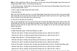 Quyết định 161/2007/QĐ-TTg phê duyệt đề án đầu tư xây dựng trụ sở làm việc hệ thống ngân hàng chính sách xã hội giai đoạn 2008-2012