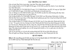 Quyết định 15005/QĐ-CT-THNVDT bổ sung bảng giá tối thiểu xe ô tô