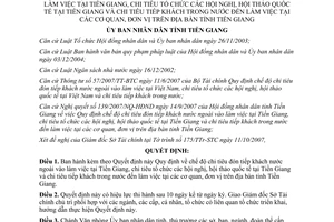 Quyết định 40/2007/QĐ-UBND chi tiêu đón tiếp khách tổ chức hội nghị hội thảo quốc tế Tiền Giang