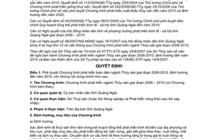 Quyết định 32/2007/QĐ-UBND phát triển ngành Thủy sản Quảng Ngãi