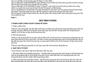 Thông tư 10/2007/TT-BTNMT hướng dẫn bảo đảm chất lượng kiểm soát chất lượng quan trắc môi trường