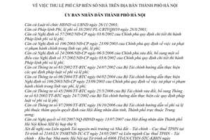 Quyết định 119/2007/QĐ-UBND thu lệ phí cấp biển số nhà thành phố Hà Nội