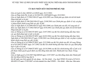 Quyết định 123/2007/QĐ-UBND thu lệ phí cấp giấy phép xây dựng thành phố Hà Nội