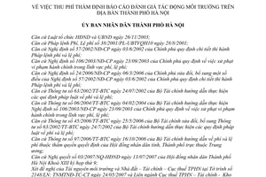 Quyết định 117/2007/QĐ-UBND thu phí thẩm định báo cáo đánh giá tác động môi trường thành phố Hà Nội