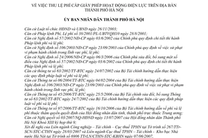 Quyết định 120/2007/QĐ-UBND thu lệ phí cấp giấy phép hoạt động điện lực thành phố Hà Nội