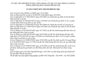 Quyết định 121/2007/QĐ-UBND thu phí bình tuyển công nhận cây mẹ đầu dòng rừng giống thành phố Hà Nội