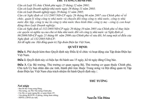 Quyết định 163/2007/QĐ-TTg Điều lệ tổ chức hoạt động Tập đoàn Điện lực Việt Nam