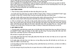 Thông tư 05/2007/TT-BCT hướng dẫn xuất khẩu than