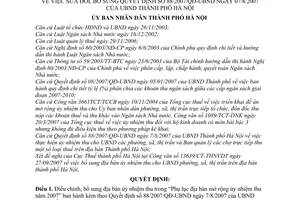 Quyết định 129/2007/QĐ-UBND sửa đổi 88/2007/QĐ-UBND địa bàn mở rộng ủy nhiệm thu năm 2007