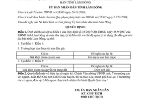 Quyết định 2924/QĐ-UBND 2007 đính chính mức thu quản lý phí đấu giá Lâm Đồng
