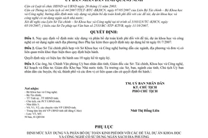 Quyết định 3942/2007/QĐ–UBND định mức xây dựng và phân bổ dự toán