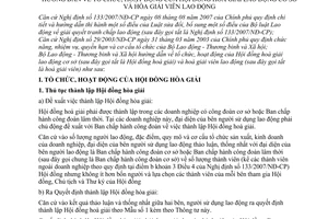 Thông tư 22/2007/TT-BLĐTBXH hướng dẫn tổ chức hoạt động Hội đồng hòa giải lao động cơ sở Hòa giải viên lao động
