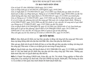 Quyết định 40/2007/QĐ-UBND quy định giá tối thiểu loại lâm sản phụ động vật rừng tịch thu sung quỹ Nhà nước