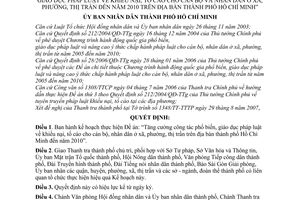 Quyết định 4860/QĐ-UBND kế hoạch Đề án Tăng cường công tác phổ biến, giáo dục pháp luật về khiếu nại, tố cáo cán bộ đến năm 2010 thành phố Hồ Chí Minh