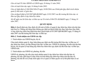 Quyết định 25/2007/QĐ-UBND quản lý dạy thêm học thêm Sơn La