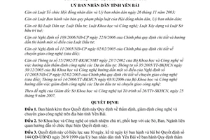 Quyết định 1811/2007/QĐ-UBND Quy định thẩm giám định công nghệ chuyển giao