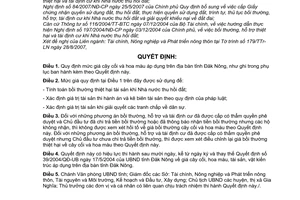 Quyết định 19/2007/QĐ-UBND  giá cây cối, hoa màu