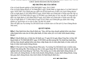 Quyết định 89/2007/QĐ-BTC  quy chế lựa chọn doanh nghiệp kiểm toán chấp thuận kiểm toán tổ chức phát hành niêm yết kinh doanh chứng khoán