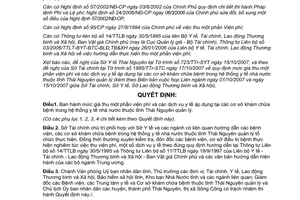 Quyết định 2340/2007/QĐ-UBND mức giá thu một phần viện phí