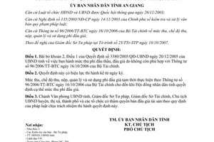 Quyết định 2906/QĐ-UBND năm 2007 sửa đổi mức thu phí đấu thầu đấu giá An Giang