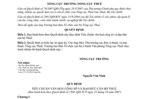 Quyết định 1508/QĐ-TCT Quy định Tiêu chuẩn văn hoá công sở