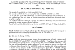 Quyết định 82/2007/QĐ-UBND thẩm quyền quản lý tổ chức bộ máy cơ quan