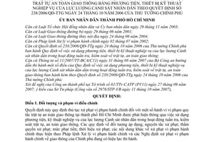 Quyết định 127/2007/QĐ-UBND xử phạt vi phạm hành chính trật tự an toàn giao thông bằng phương tiện thiết bị kỹ thuật nghiệp vụ 238/2006/QĐ-TTg