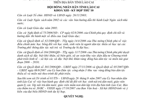 Nghị quyết 13/2007/NQ-HĐND chế độ học sinh nội trú giáo viên mầm non dân lập Lào Cai