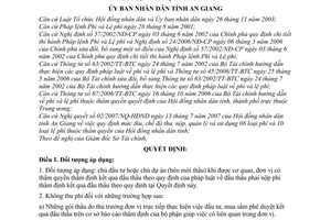 Quyết định 69/2007/QĐ-UBND mức thu, chế độ thu, nộp, quản lý và sử dụng