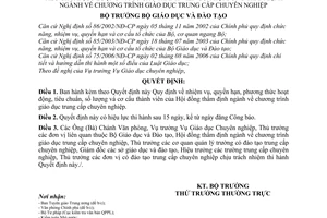 Quyết định 63/2007/QĐ-BGDĐT nhiệm vụ quyền hạn hoạt động tiêu chuẩn cơ cấu thành viên Hội đồng thẩm định ngành giáo dục trung cấp chuyên nghiệp