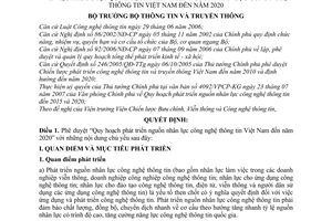 Quyết định 05/2007/QĐ-BTTTT phê duyệt Quy hoạch phát triển nguồn nhân lực công nghệ thông tin Việt Nam đến năm 2020