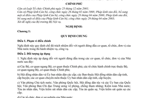 Nghị định 157/2007/NĐ-CP chế độ trách nhiệm đối với người đứng đầu cơ quan, tổ chức, đơn vị của Nhà nước trong thi hành nhiệm vụ, công vụ