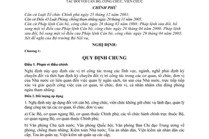 Nghị định 158/2007/NĐ-CP danh mục vị trí công tác thời hạn định kỳ chuyển đổi vị trí công tác đối với cán bộ công chức
