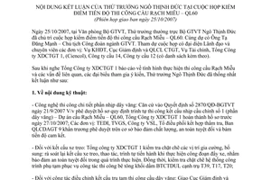 Thông báo 502/TB-BGTVT nội dung kết luận Thứ trưởng Ngô Thịnh Đức họp kiểm điểm tiến độ thi công cầu Rạch Miễu – quốc lộ 60