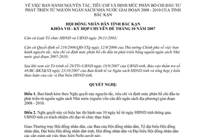 Nghị quyết 17/2007/NQ-HĐND nguyên tắc tiêu chí định mức phân bổ chi đầu tư