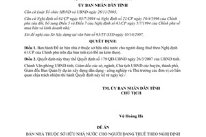 Quyết định 732/QĐ-UBND Đề án bán nhà ở thuộc sở hữu nhà nước Bình Định 2007