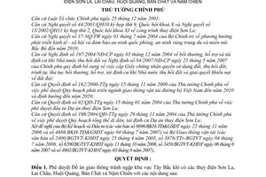 Quyết định 1453/QĐ-TTg phê duyệt Đề án giao thông tránh ngập khu vực Tây Bắc thuỷ điện Sơn La, Lai Châu, Huội Quảng, Bản Chát  Nậm Chiến