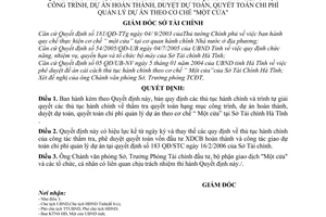 Quyết định 1729/QĐ-STC  trình tự giải quyết thủ tục hành chính thẩm tra quyết