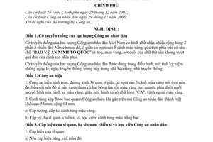 Nghị định 160/2007/NĐ-CP cờ truyền thống, công an hiệu, cấp hiệu, phù hiệu trang phục lực lượng công an nhân dân