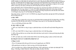 Kế hoạch 6529/SYT-NVY dập dịch sốt xuất huyết 11, 12 2007